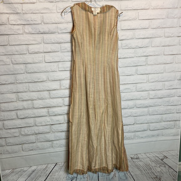 Vintage Tristan & Iseut Linen Long Summer button Dress Made in Canada 9(4-6) - Picture 9 of 9